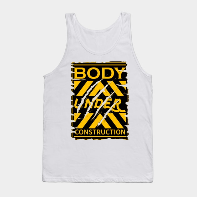 Body under construction patch design Tank Top by Color-Lab